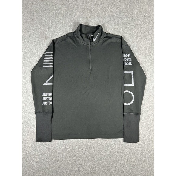 Nike Other - Nike Dri-Fit Running Quarter Zip Pullover Mens Black Reflective Just Do It M